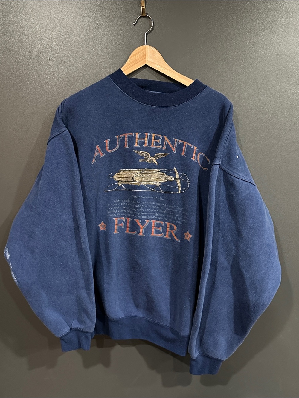 Authentic Flyer Graphic Crewneck Sweatshirt - Navy